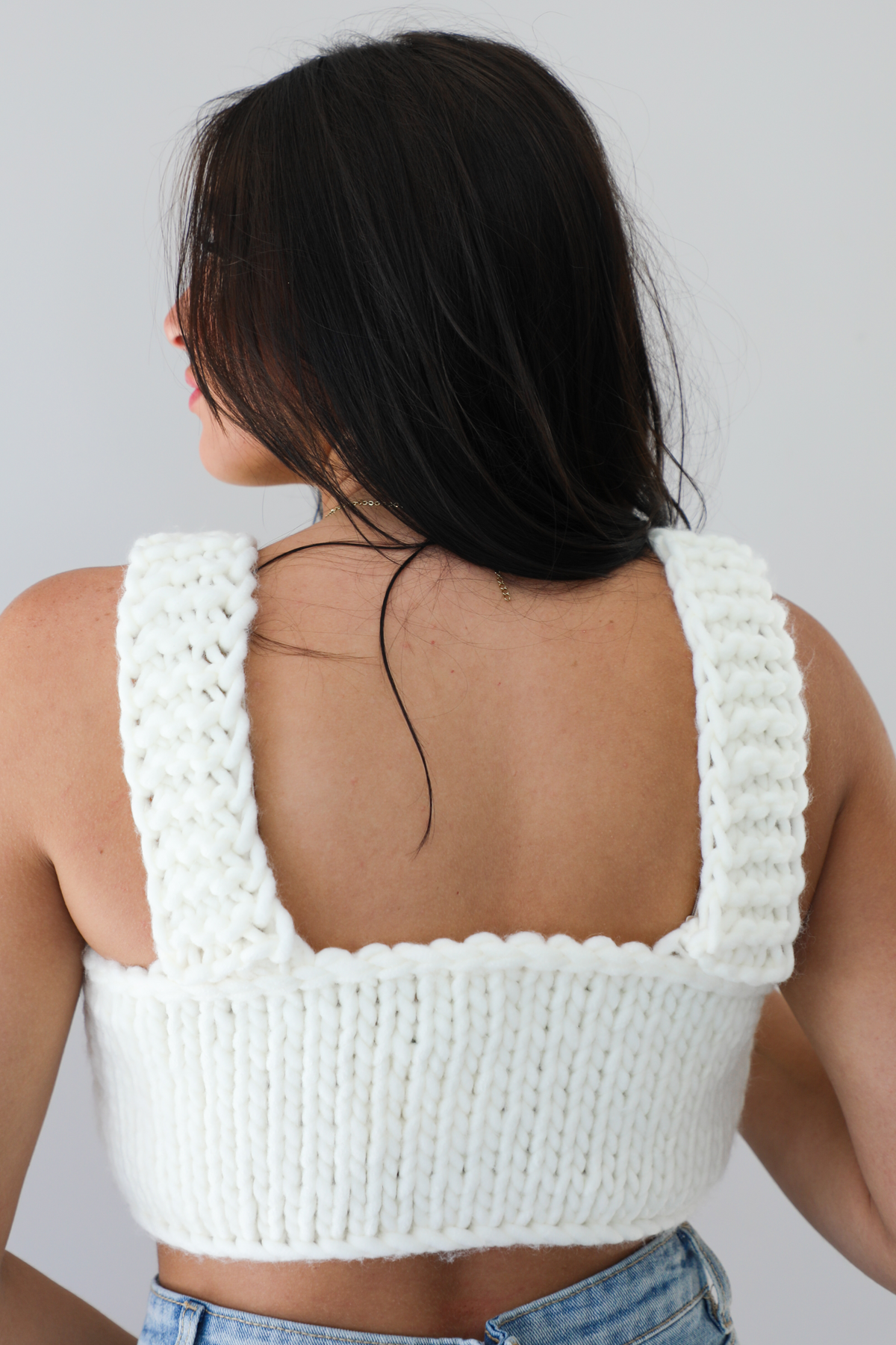Knitted With Love Crop Top: Cream