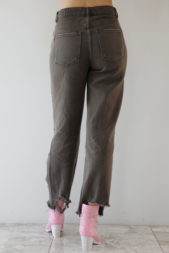 Let's Just Relax Cropped Flare Jeans: Brown