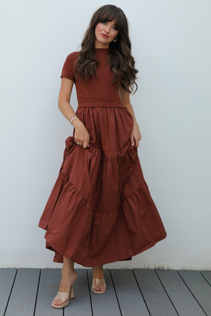 Breaking Free Maxi Dress: Rust