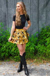 Spooky Spiders Skirt: Gold/Black