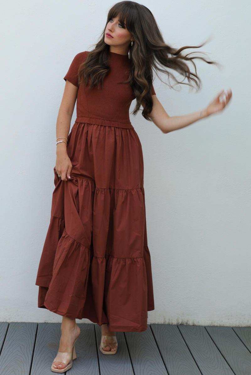 Breaking Free Maxi Dress: Rust