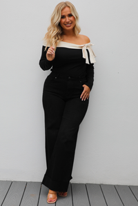 For Sure Top: Black/Cream