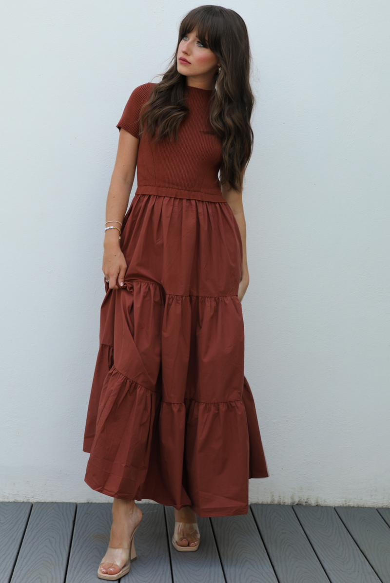 Breaking Free Maxi Dress: Rust