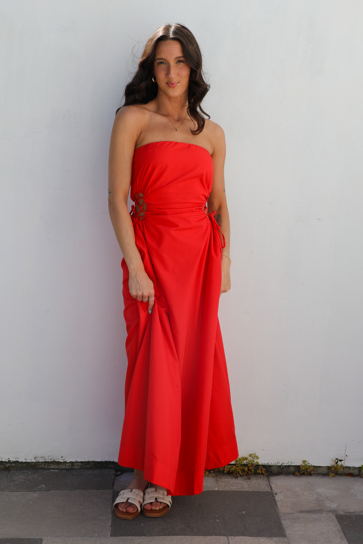 So Flattering Maxi Dress: Red
