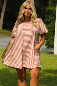 This July Dress: Pink/Multi Striped