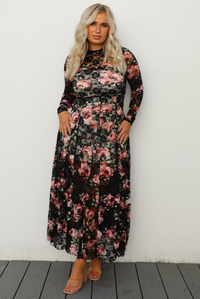 All For You Maxi Dress: Black/Multi