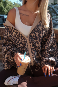 PRE-ORDER: Rainy Days Zip-Up Jacket: Leopard