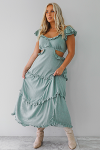 So Darling Midi Dress: Light Teal