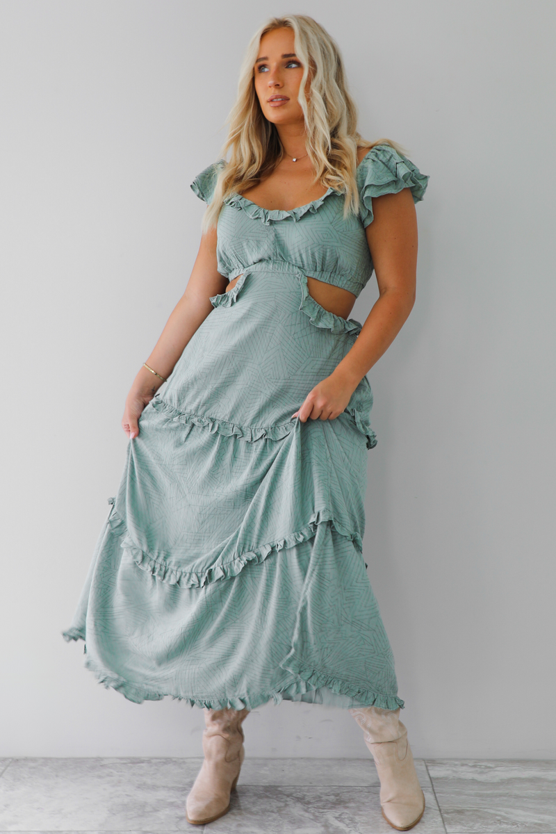 So Darling Midi Dress: Light Teal