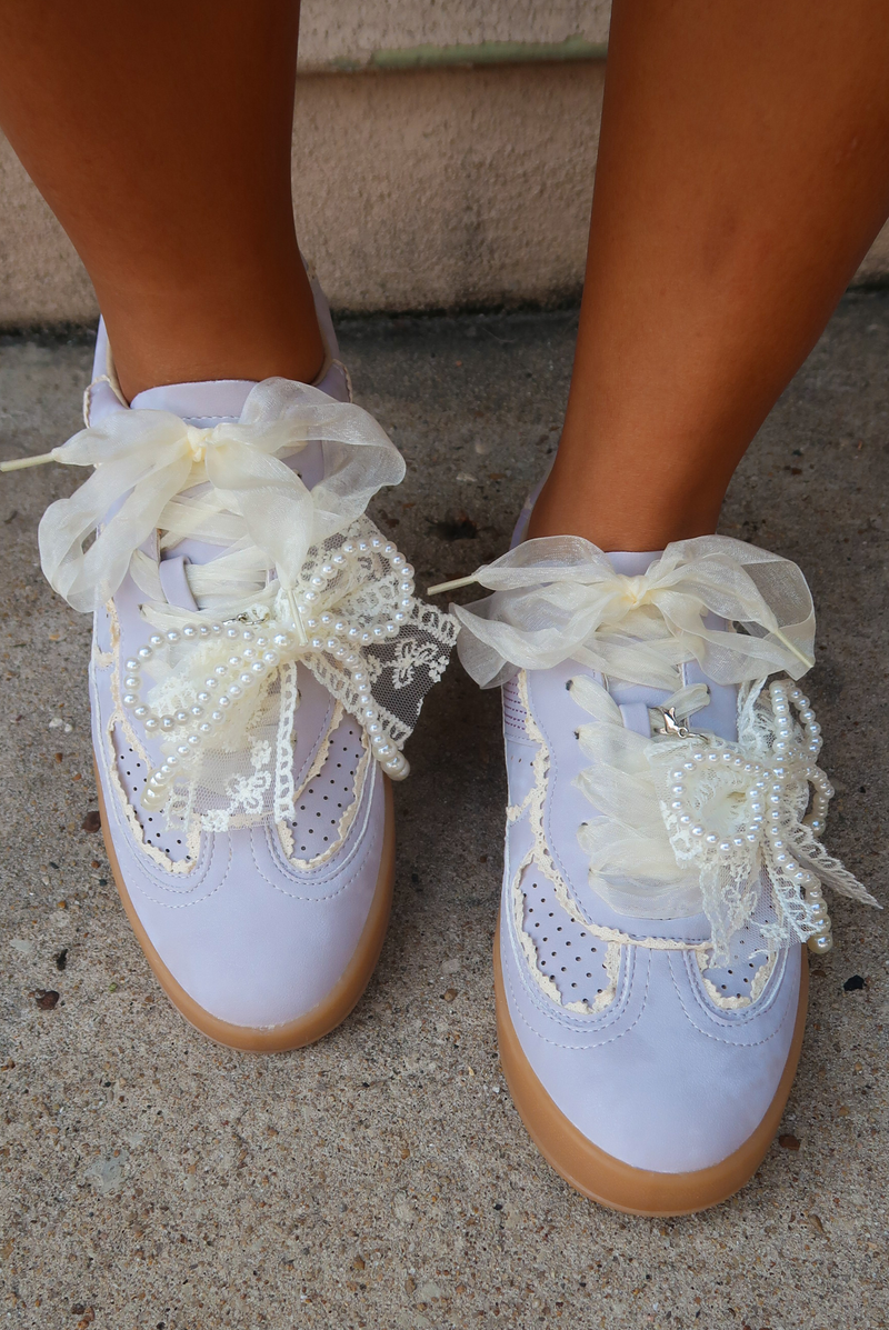 Add A Bow Sneakers: Lavender