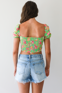 RESTOCK: Out & About Top: Green/Multi