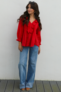 Anything & Everything Blouse: Red