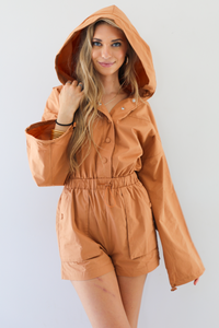 Rainy Days Romper: Caramel