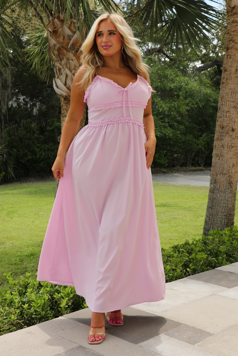 Take Me Back Maxi Dress: Lilac