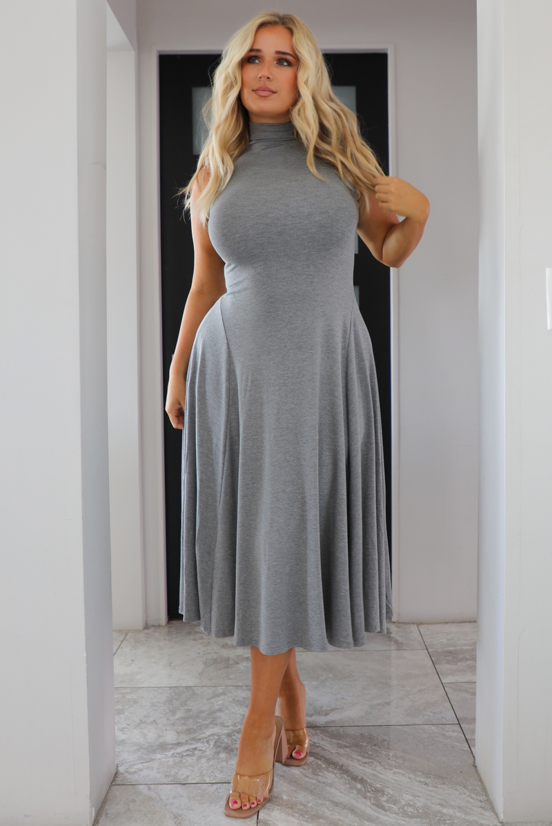 Everything You Do Midi Dress: Grey