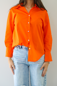Searching For Fun Button-Down: Orange