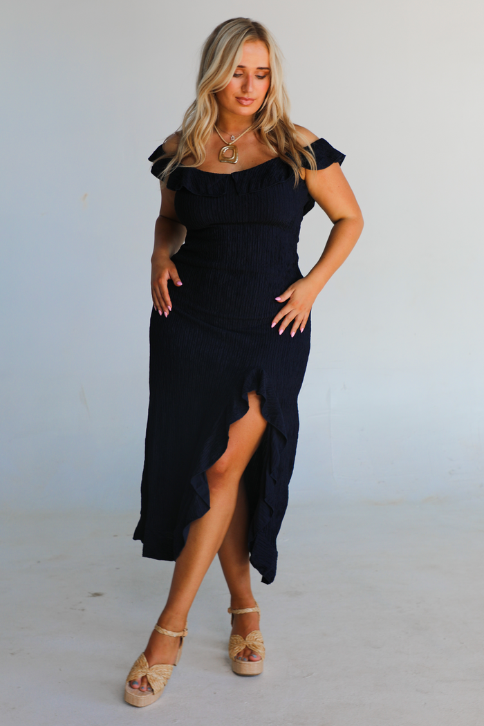 So Formal Midi Dress: Navy