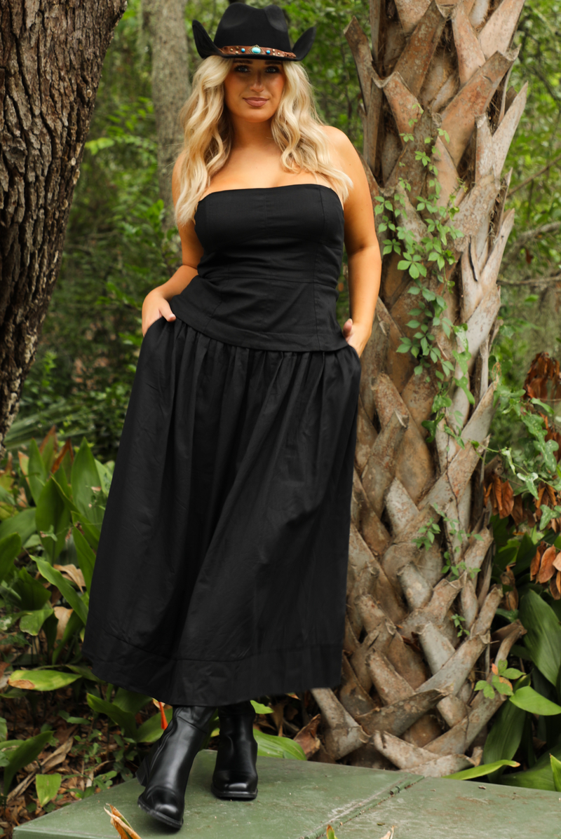 Could Be Midi Dress: Black
