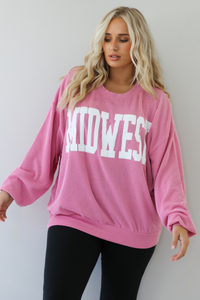 Midwest Sweatshirt: Pink/White