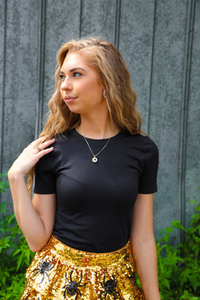Spooky Spiders Skirt: Gold/Black