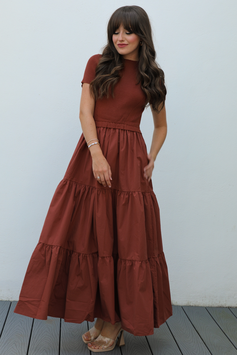 Breaking Free Maxi Dress: Rust