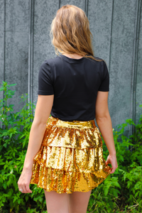 Spooky Spiders Skirt: Gold/Black