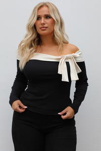 For Sure Top: Black/Cream