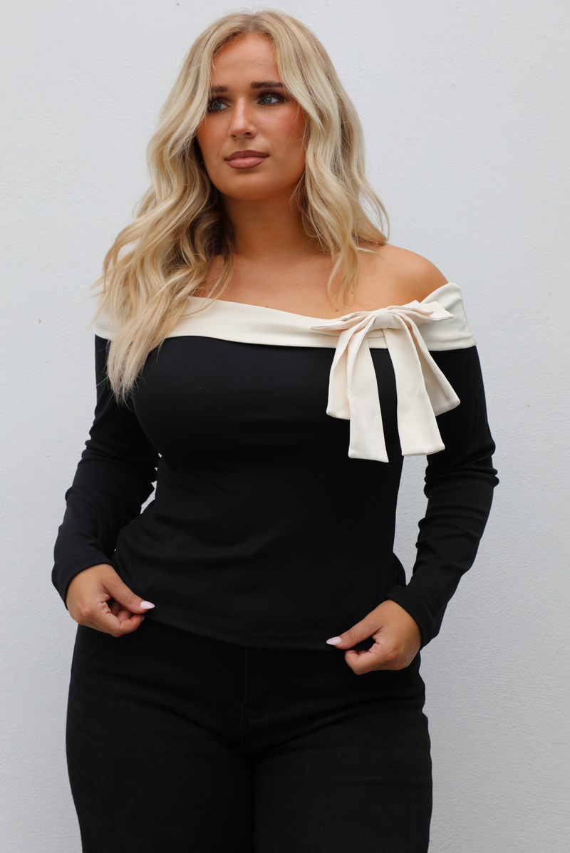 For Sure Top: Black/Cream