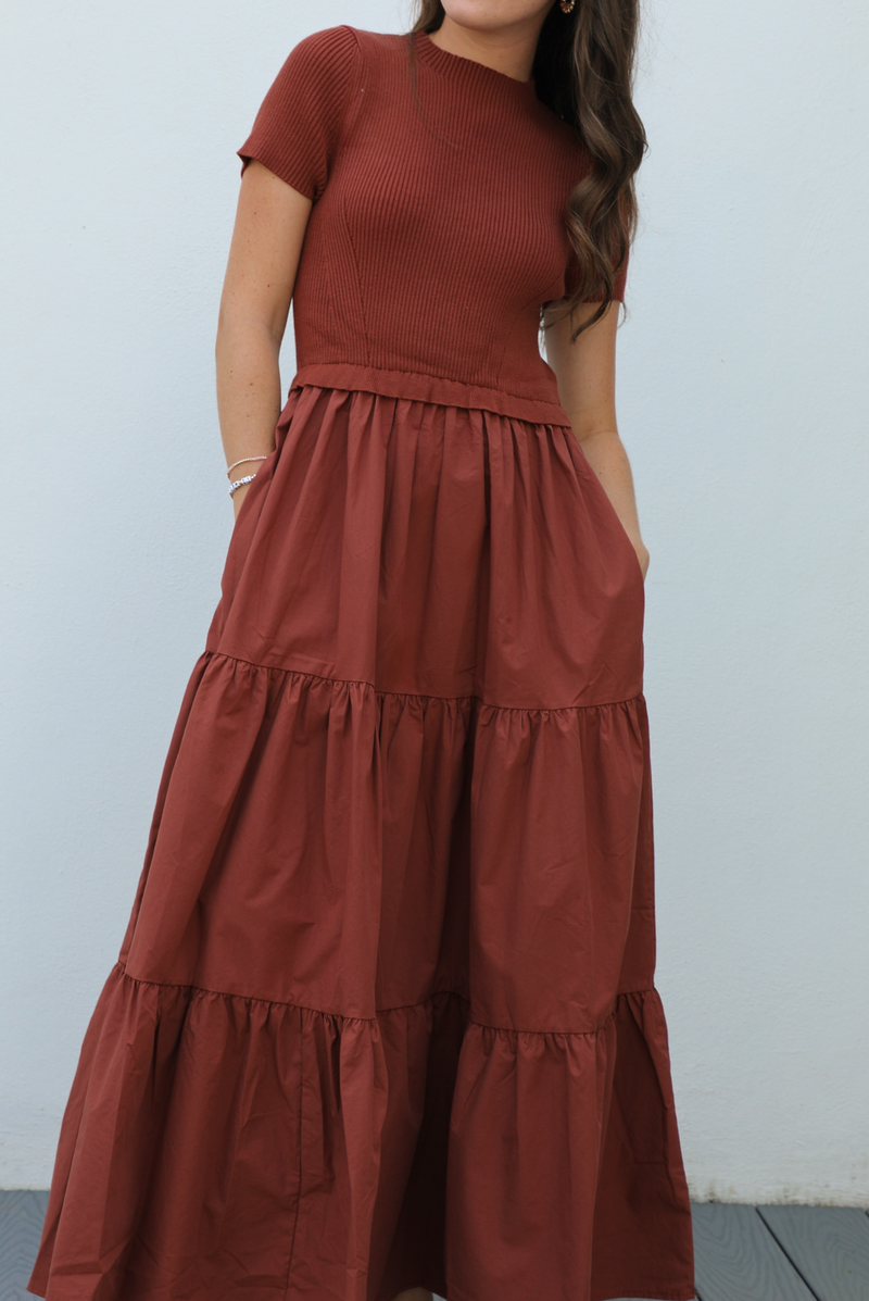 Breaking Free Maxi Dress: Rust