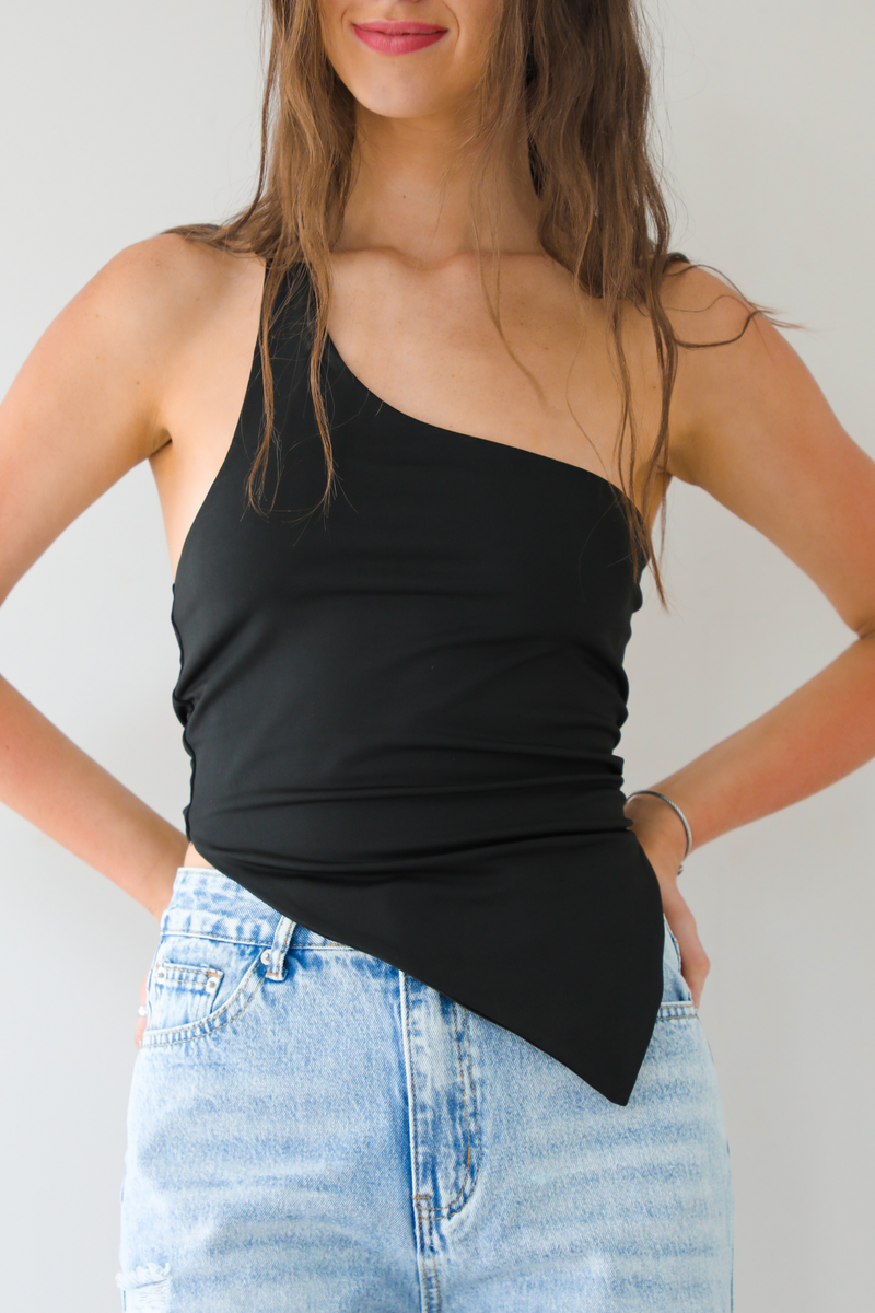 Too Much Cropped Top: Black
