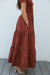 Breaking Free Maxi Dress: Rust