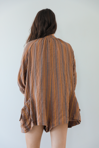 Falling Leaves Romper: Brown/Multi