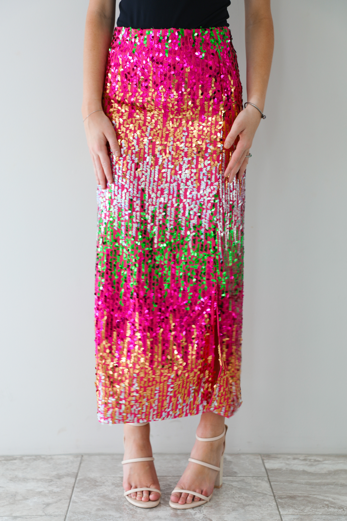 Colorful Vibes Skirt: Fuchsia/Multi