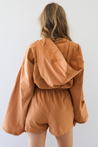 Rainy Days Romper: Caramel