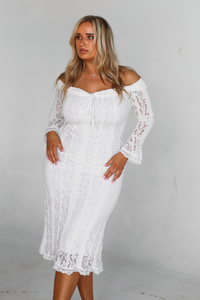 Choosing You Midi Dress: White