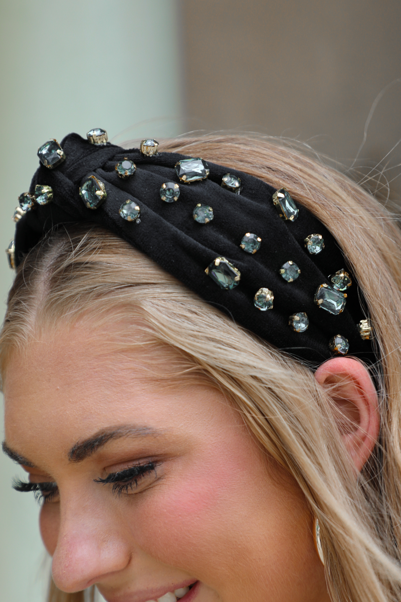 The Rhinestone Headband: Black