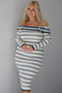 Dinner & Drinks Midi Dress: Multi/Striped