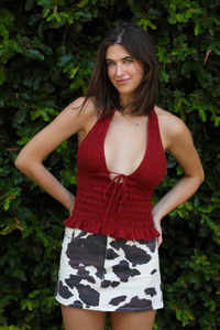 Think Of Me Halter Top: Mulberry