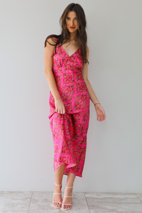 Stay There Maxi Dress: Magenta/Multi