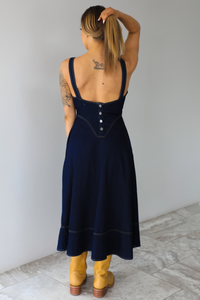Making Moves Midi Dress: Dark Denim