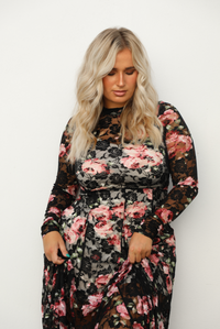 All For You Maxi Dress: Black/Multi