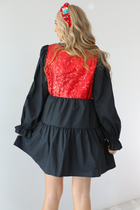 Christmas Baking Dress: Black/Multi