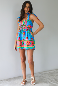 Down The Pier Romper: Blue/Multi