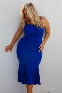Spring Wedding Midi Dress: Royal Blue