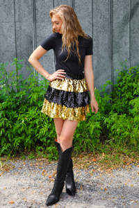 Hocus Pocus Skirt: Black/Gold