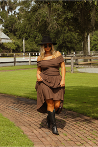 Down To Earth Maxi Dress: Brown