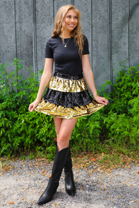 Hocus Pocus Skirt: Black/Gold