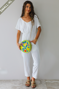 Throw On & Go Jumper: White
