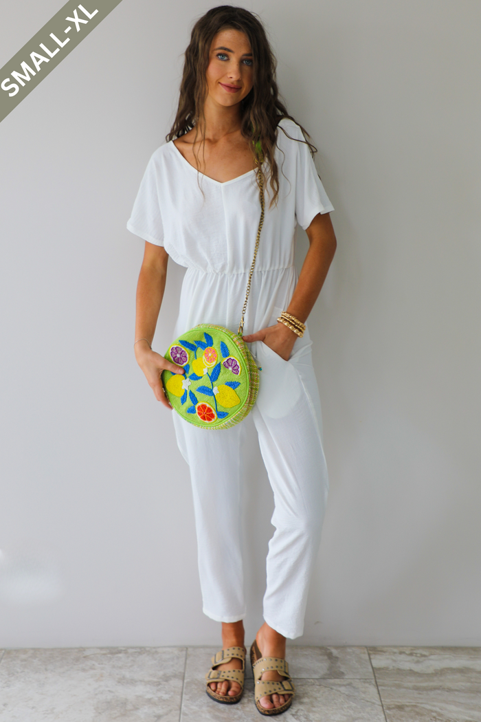 Throw On & Go Jumper: White