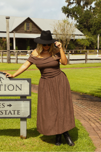 Down To Earth Maxi Dress: Brown